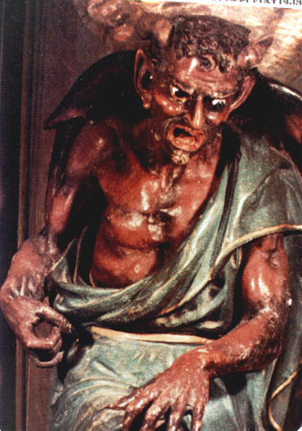 Una scultura ben nota di un diavolo ha pubblicato nel non spiegato (
